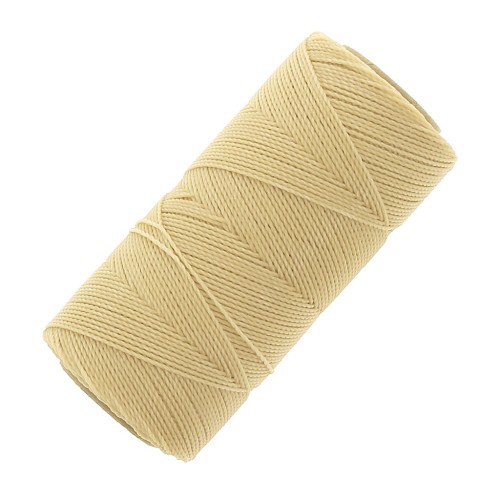 Linhasita waxed thread spool for micro macramé 1 mm - Jaune Paille (1046) x168m