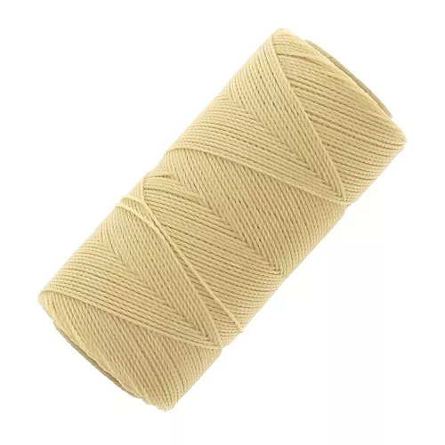 Linhasita waxed thread spool for micro macramé 1 mm - Jaune Paille (1046) x168m