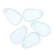 Drop charm - frosted glass effect 15x24.5 mm - Transparent Blue x1|raw }}