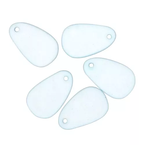 Drop charm - frosted glass effect 15x24.5 mm - Transparent Blue x1