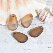 Drop charm - frosted glass effect 15x24.5 mm - Transparent Blue x1