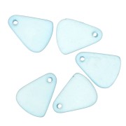 Drop charm - frosted glass effect 15x20 mm - Transparent Blue x1