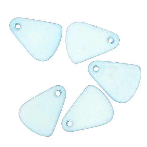 Drop charm - frosted glass effect 15x20 mm - Transparent Blue x1
