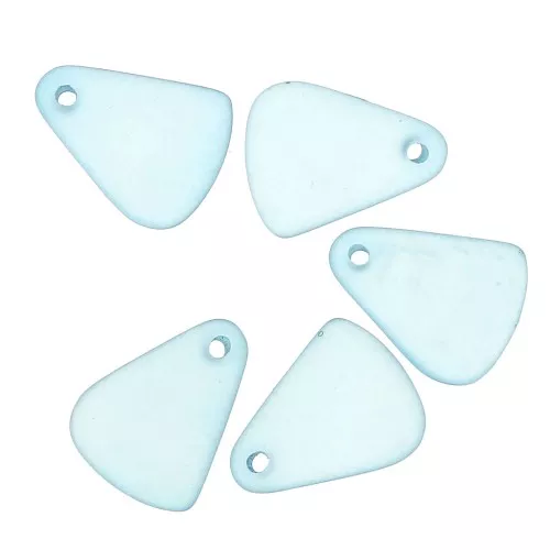 Drop charm - frosted glass effect 15x20 mm - Transparent Blue x1