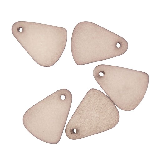 Drop charm - frosted glass effect 15x20 mm - Transparent Brown x1