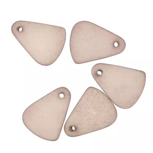 Drop charm - frosted glass effect 15x20 mm - Transparent Brown x1