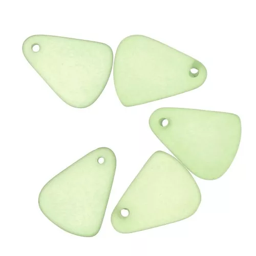 Drop charm - frosted glass effect 15x20 mm - Transparent Green x1