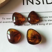 Pear-shaped resin cabochon 18x20 mm to stick - Amber Imitation x1