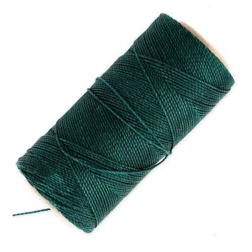 Linhasita waxed thread spool for micro macramé 0.5 mm - Emerald (386) x335m