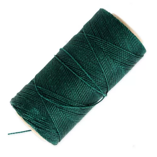 Linhasita waxed thread spool for micro macramé 0.5 mm - Emerald (386) x335m