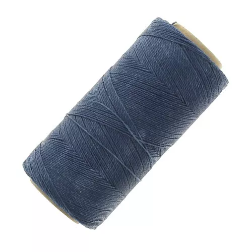 Linhasita wax thread bobbin for micro macramé 0.5 mm Bleu Jean foncé (275) x335m