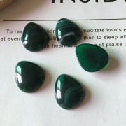 Pear-shaped resin cabochon 18x20 mm to stick -Malachite Imitation x1