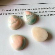 Pear-shaped resin cabochon 18x20 mm to stick - Pink Agate Imitation x1