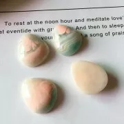 Pear-shaped resin cabochon 18x20 mm to stick - Pink Agate Imitation x1