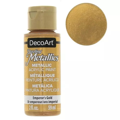 Metallic Acrylic paint - DecoArt Dazzling Metallics - Emperor Gold x59 ml
