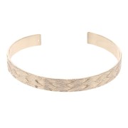 Brass bracelet 1 hole with a braided effect 7x159 mm - Rose Gold Tone x1
