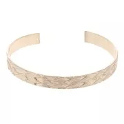 Brass bracelet 1 hole with a braided effect 7x159 mm - Rose Gold Tone x1