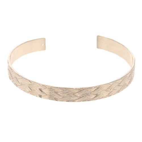 Brass bracelet 1 hole with a braided effect 7x159 mm - Rose Gold Tone x1