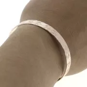 Brass bracelet 1 hole with a braided effect 7x159 mm - Rose Gold Tone x1