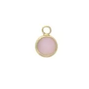 Faceted round-shaped charm 6x9 mm Gold Tone / Opaque Pink x1
