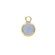 Faceted round-shaped charm 6x9 mm Gold Tone / Opaque Blue x1