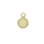 Faceted round-shaped charm 6x9 mm Gold Tone / Opaque Yellow x1