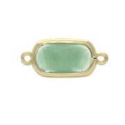 Faceted rectangular spacer 2 loops 14x9 mm Gold Tone / Opaque Green x1|raw }}