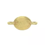 Oval spacer 2 loops in zamac and epoxy resin 16x8 mm Gold Tone / Pink x1