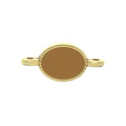 Oval spacer 2 loops in zamac and epoxy resin 16x8 mm Gold Tone / Ochre x1|raw }}