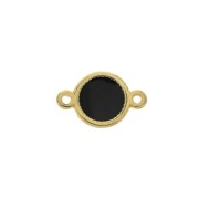 Round spacer 2 loops in zamac and epoxy resin 13x8 mm Gold Tone / Black x1|raw }}
