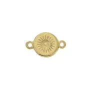 Round spacer 2 loops in zamac and epoxy resin 13x8 mm Gold Tone / Black x1