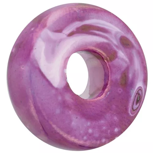 Heishi bead ceramic rondelle 15 mm Purple marbled x1