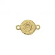 Round spacer 2 loops in zamac and epoxy resin 13x8 mm Gold Tone / burgundy x1