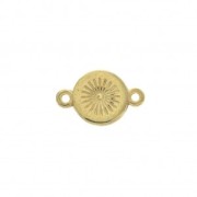 Round spacer 2 loops in zamac and epoxy resin 13x8 mm Gold Tone / Ivory x1