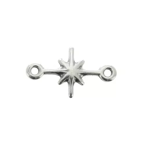 Zamac spacer 2 loops - North Star- 18x10 mm - Antique Silver Plating x1
