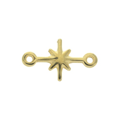 Zamac spacer 2 loops - North Star- 18x10 mm - fine Gold plated x1