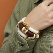 Ceramics rondelle 15mm Iridescent Yellow