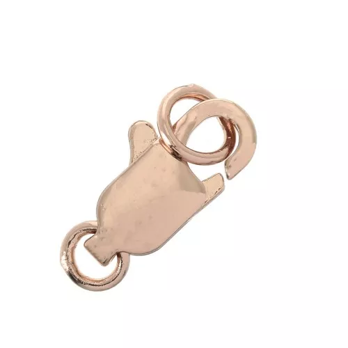 Extended lobster clasp with closed rings 12 mm Rose gold x1