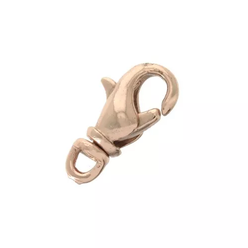 Clasp - lobster claw with a rotating loop 12 mm Rose Gold Tone x1