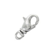 Clasp - lobster claw with a rotating loop 12 mm Rhodium Tone x1|raw }}