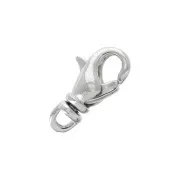 Clasp - lobster claw with a rotating loop 12 mm Rhodium Tone x1