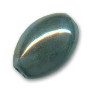 Ceramics olive 18x13mm Iridescent Peacock blue