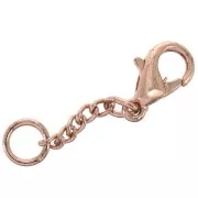 Clasp - lobster claw with extension chain 10 mm Rose Gold Tone x5