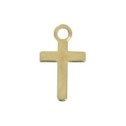 10 mm cross charm for DIY jewelry creation - Fine Gold plated x6