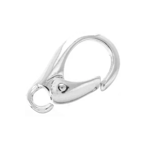 Clasp - lobster 13 mm with open jumpring - Fine silver plating x1