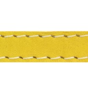 Flat Leather Lace - Stitched Leather crust 10 mm - Yellow x 1m