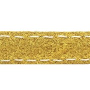 Flat Leather Lace - Stitched Leather crust 10 mm - Yellow x 1m