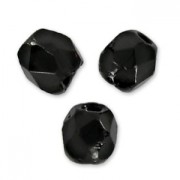 Fire Polished faceted round beads 2.5mm Jet  x50