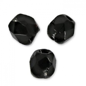 Fire Polished faceted round beads 2.5mm Jet  x50