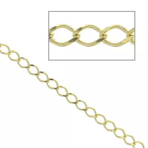 Rombo mirror chain 3.1 mm - 3 micron gold plated x50 cm